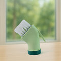 Connectable cleaning brush with built-in scraper cleaning window tracks and kitchen corners