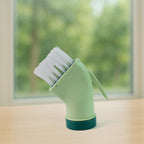 Connectable cleaning brush with built-in scraper cleaning window tracks and kitchen corners