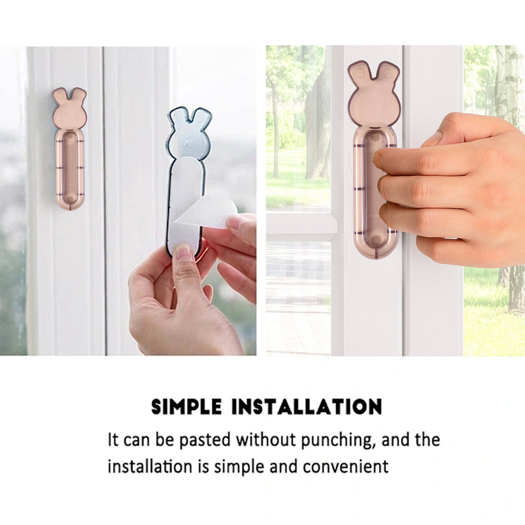Self stick cabinet handle used as door pull on a wooden door