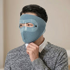 Dust protection face cover with clear visibility eye shield