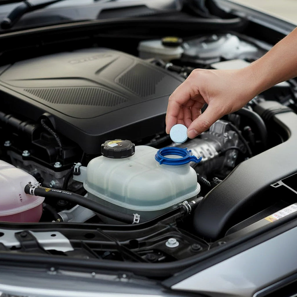 Windshield glass cleaner effervescent tablets for car safety