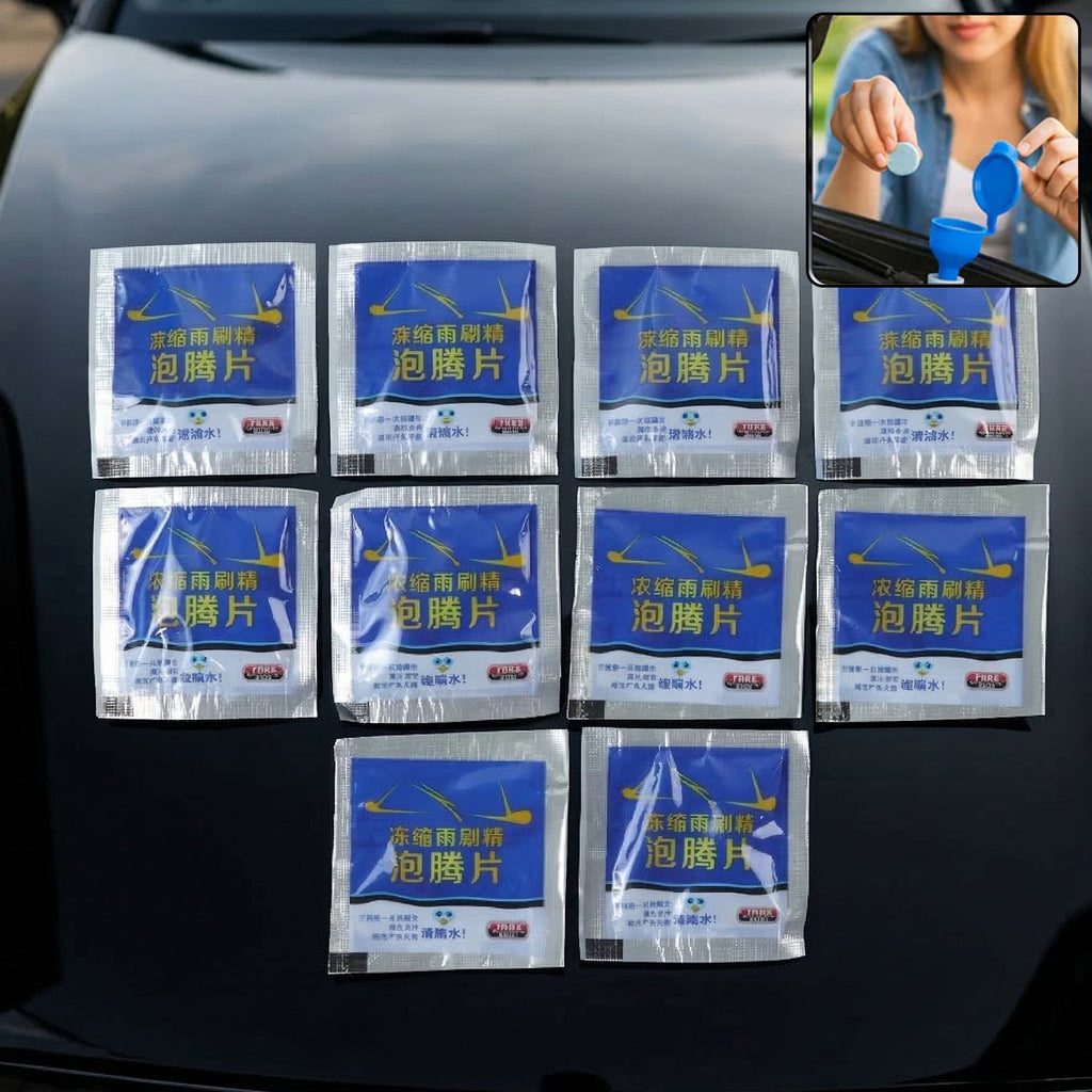 Car windshield cleaner tablets for effective vehicle cleaning