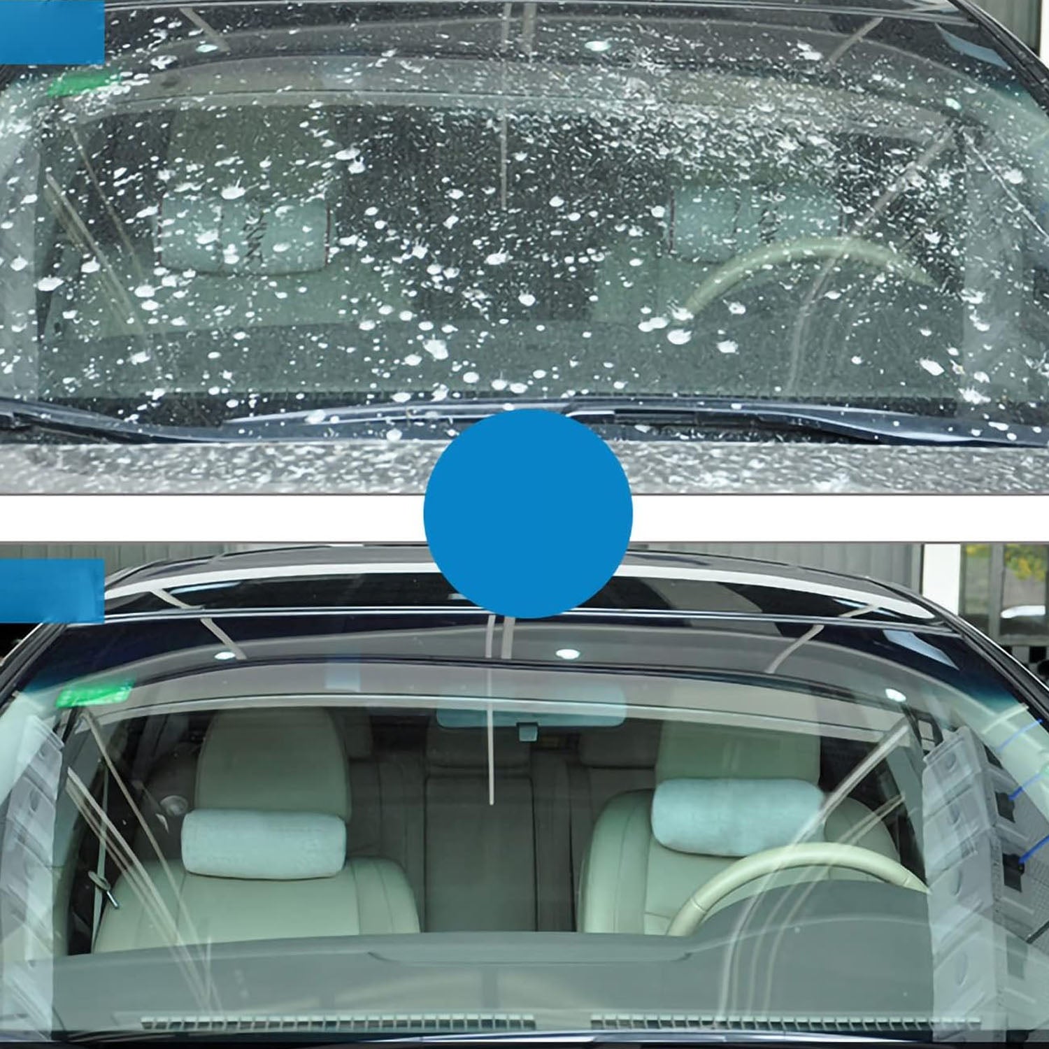 Rain repellent solution complementing windshield detergent powder