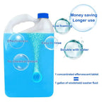 Car glass cleaned using high-foam wiper detergent powder