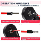 Multi-purpose wire ferrule crimping tool kit with color-coded connectors