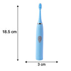A diagram illustrating the dimensions of the electric toothbrush: 20cm length, 6cm breadth, 3cm height.