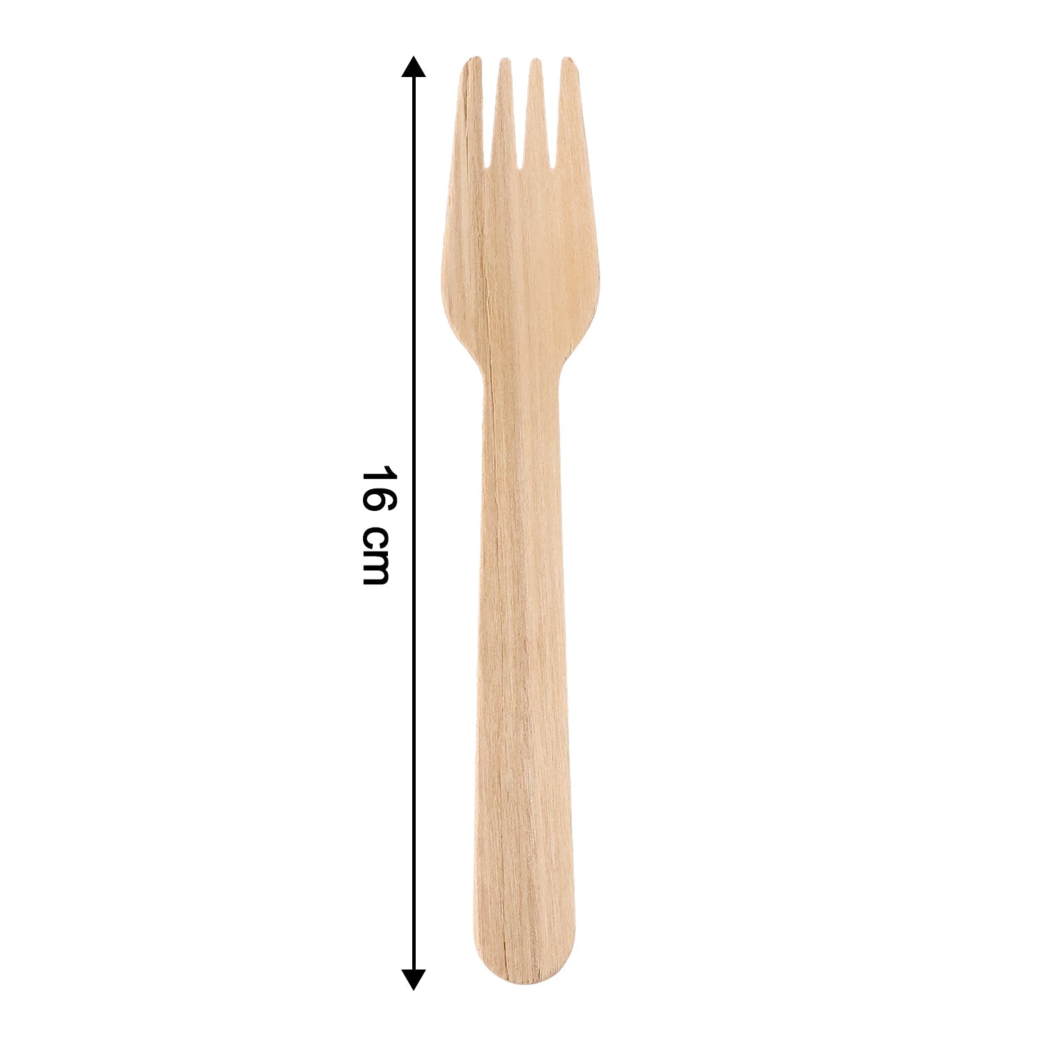Stack of Freshee 160mm disposable wooden forks made from birchwood