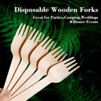 Pack of 30 Freshee 160mm disposable birchwood wooden forks