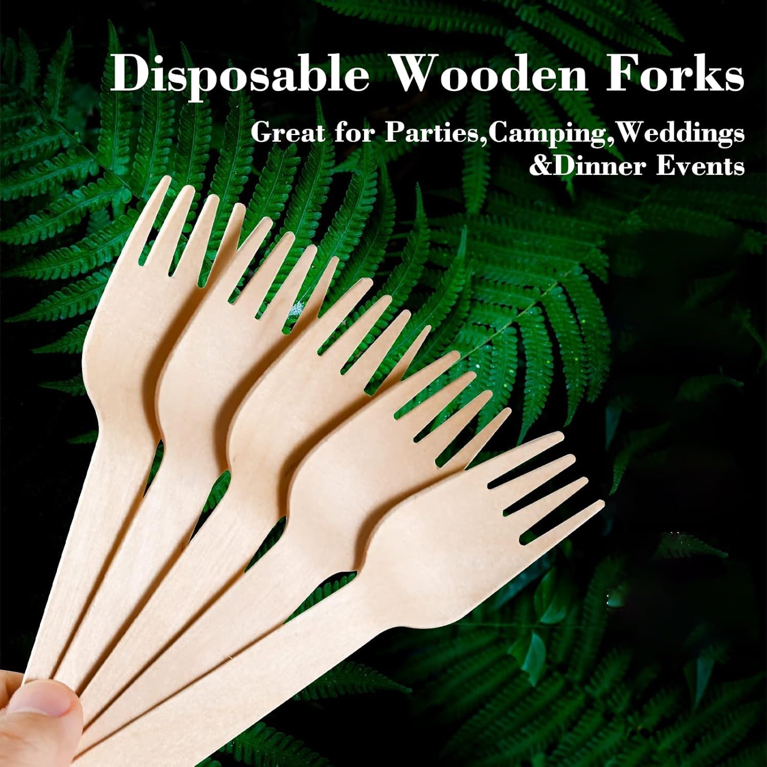 Pack of 30 Freshee 160mm disposable birchwood wooden forks