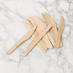 Natural, food-grade wooden knife suitable for hot and cold foods