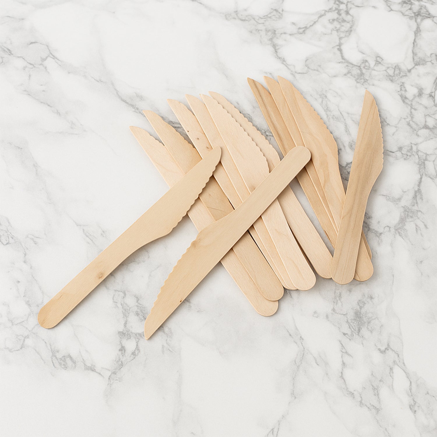 Natural, food-grade wooden knife suitable for hot and cold foods