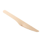 Disposable wooden knife set with serrated cutting edge for easy slicing