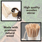 Smooth wooden coffee stir sticks with rounded ends for safe use