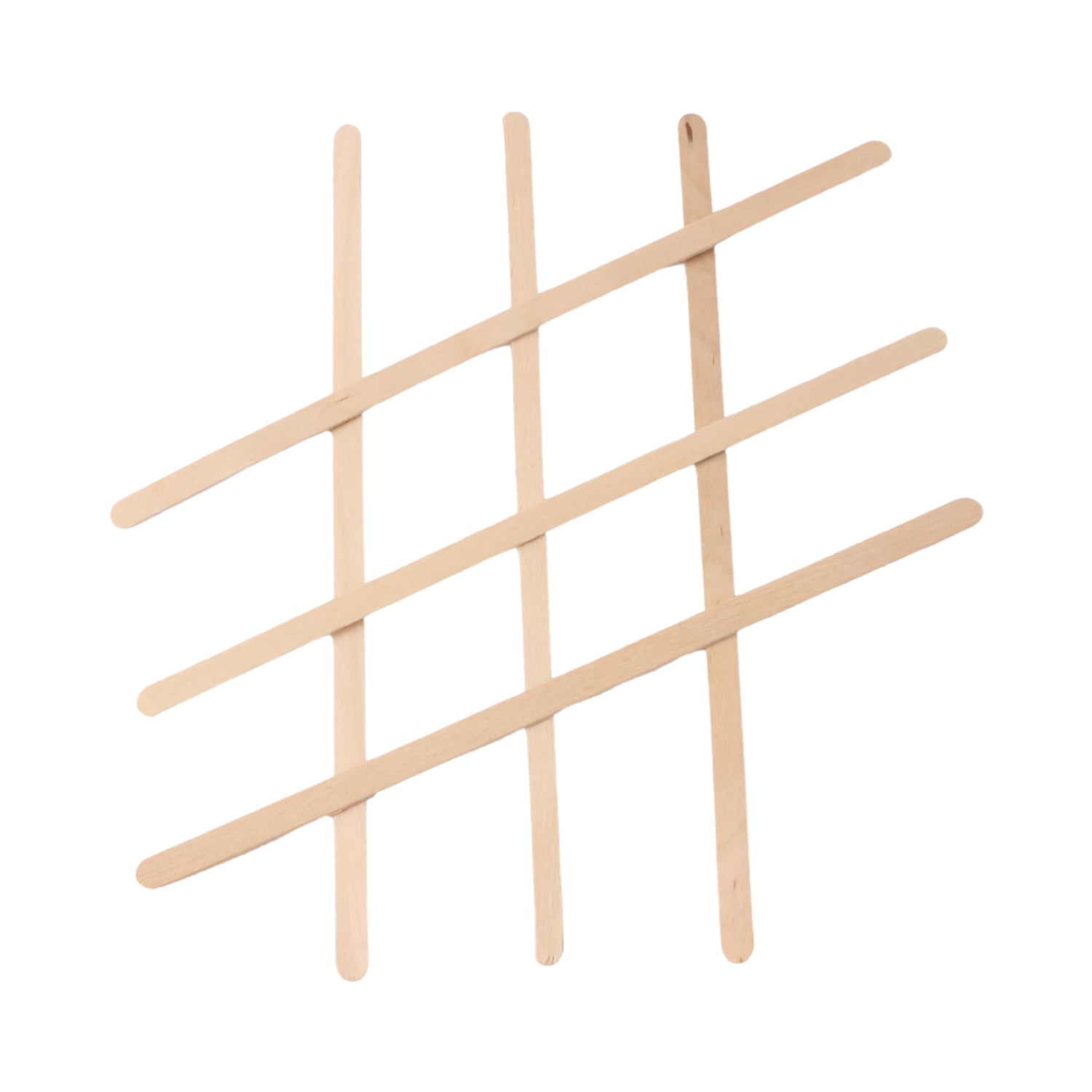 Wooden coffee stir sticks neatly arranged on surface