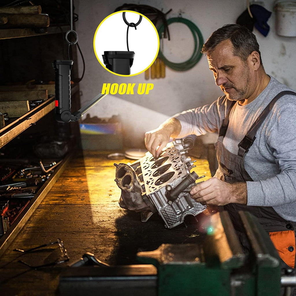 Bright LED work light ideal for workshop repair tasks