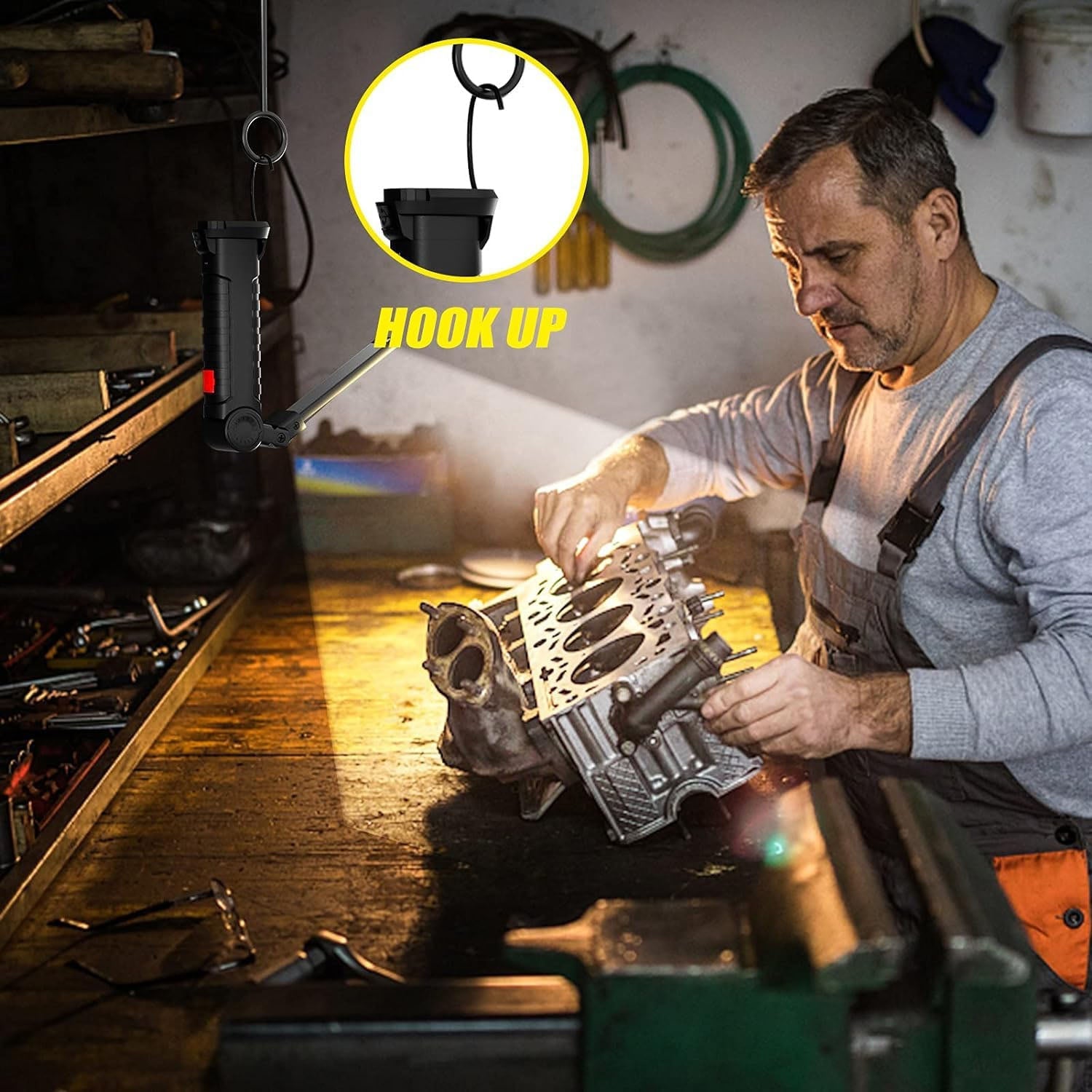 Bright LED work light ideal for workshop repair tasks