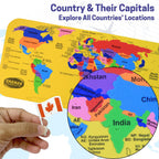 Completed Aditi World Map Puzzle demonstrating geographical regions