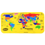 Close-up of EVA foam Mapster Puzzle pieces illustrating countries
