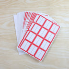 Writable name label sheets for clear identification on personal items