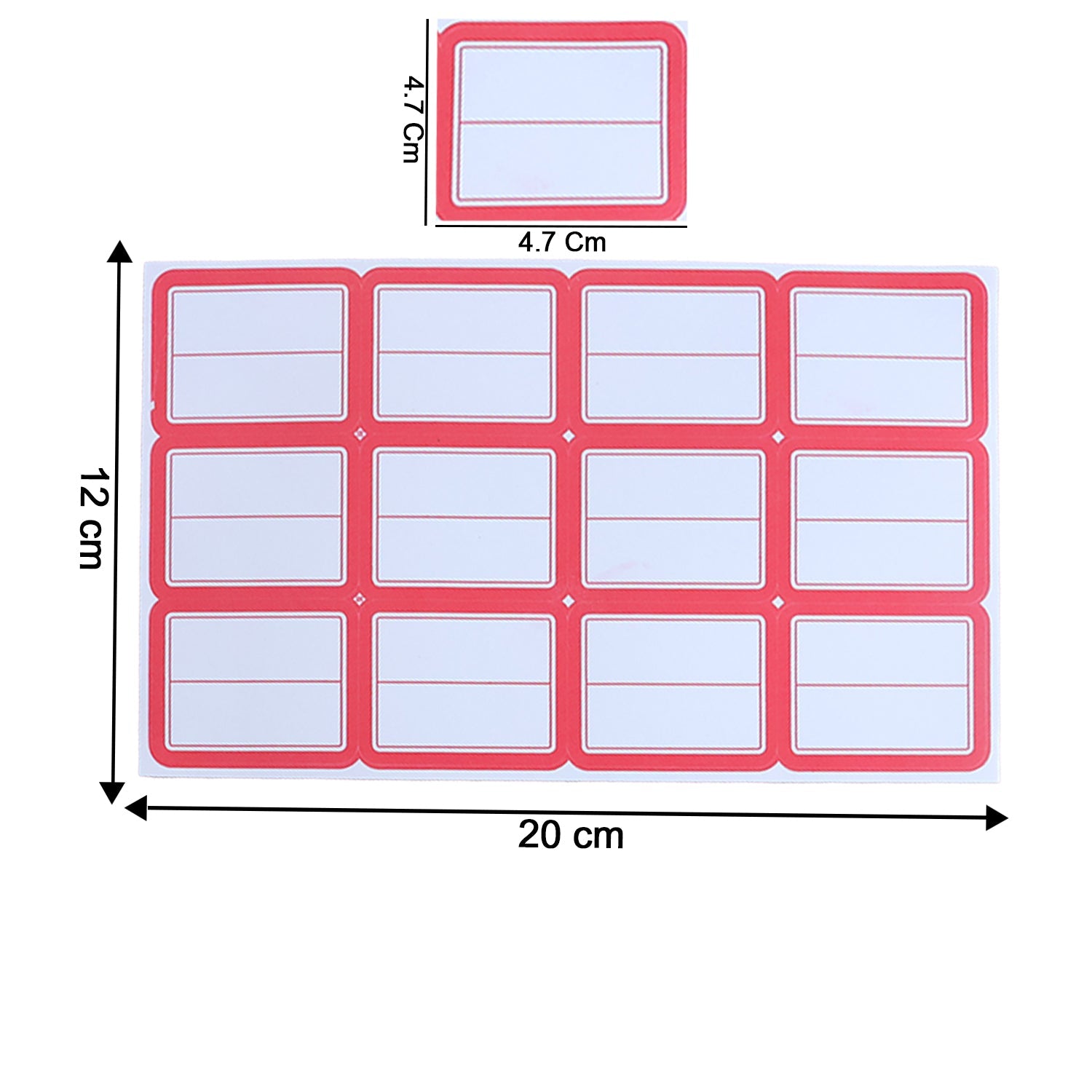 Box label stickers for product and inventory management with adhesive backing