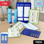 Kids magnetic habit tracker with activity cards and stickers