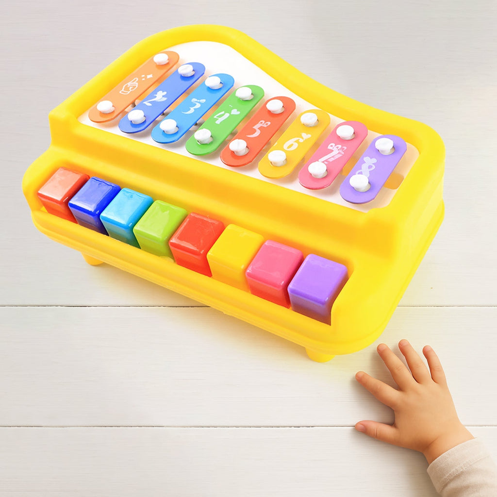 Baby musical piano and xylophone toy with included mallets