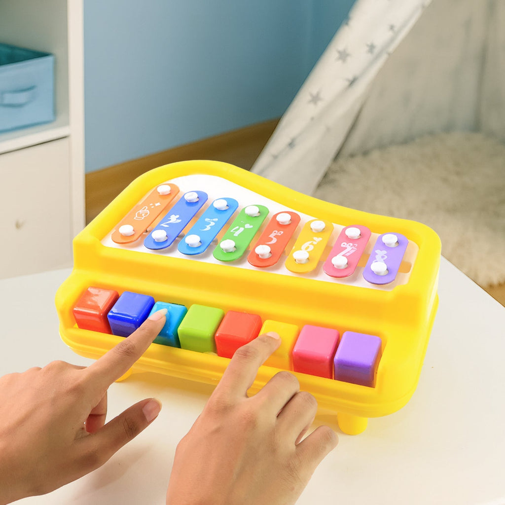 Colorful toy piano combined with xylophone for children's music play