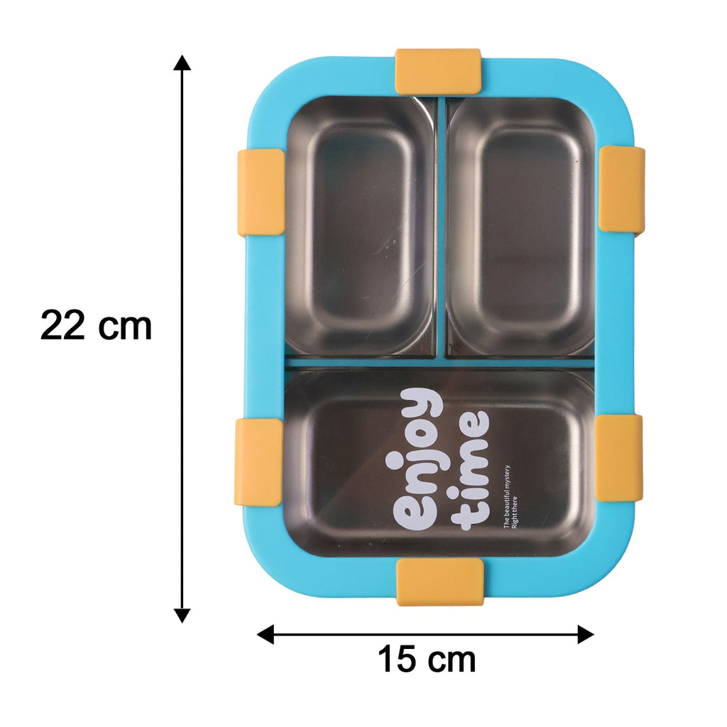 Compact food storage lunch box with multiple compartments