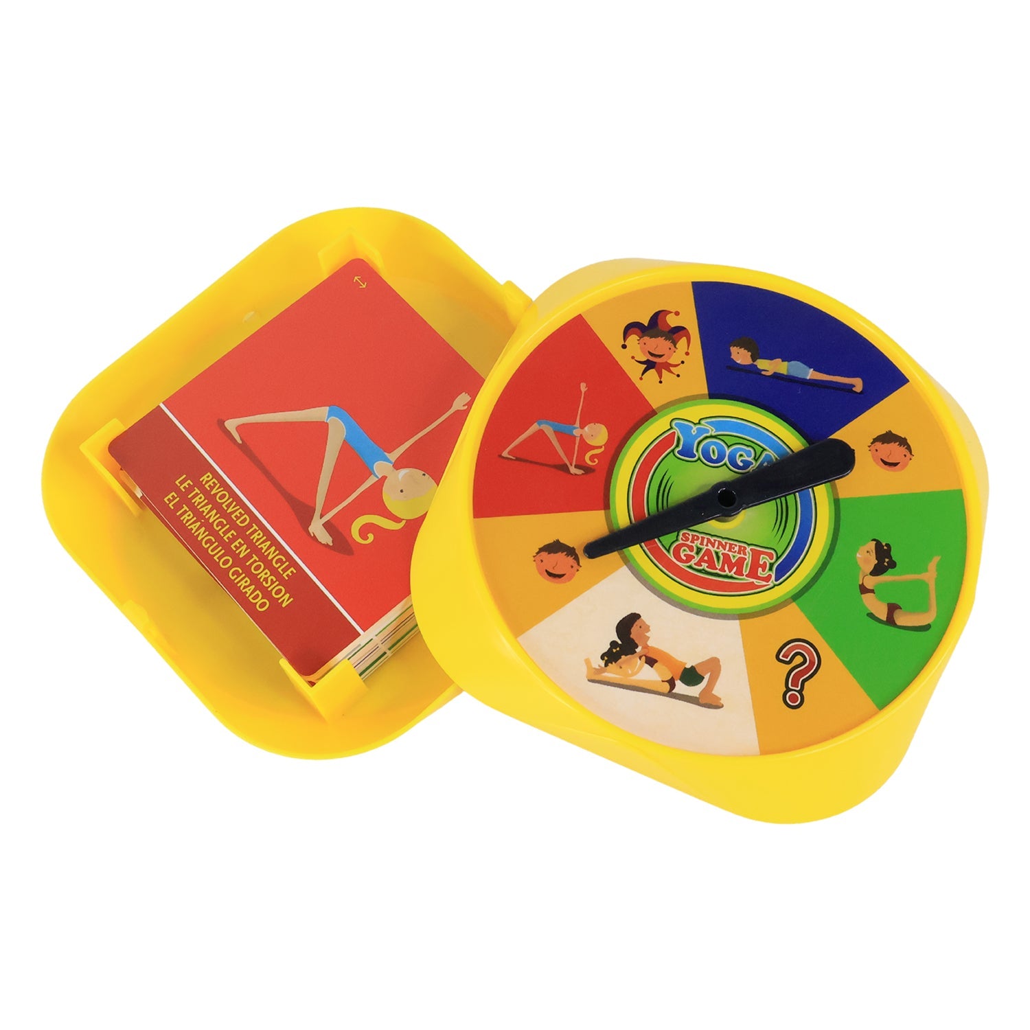 Yoga Spinner Challenge Game with wheel and yoga posture cards