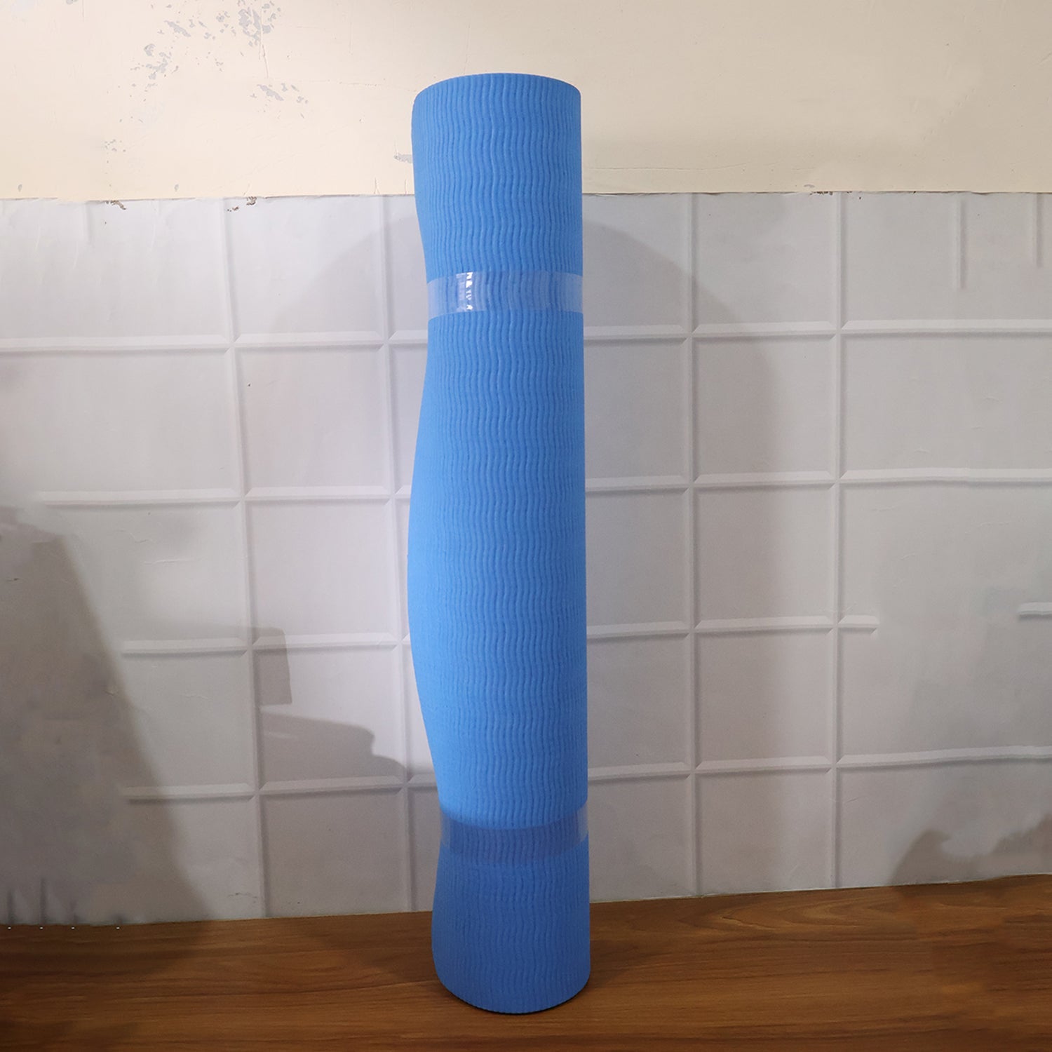 Indoor yoga and exercise mat with anti-skid surface for stable practice