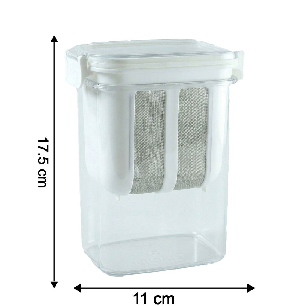 Size guide displaying yogurt maker container dimensions: 16.5 cm height, 14 cm diameter.