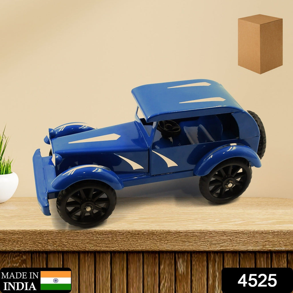 Side profile of the unbreakable metal car toy, highlighting its robust construction.