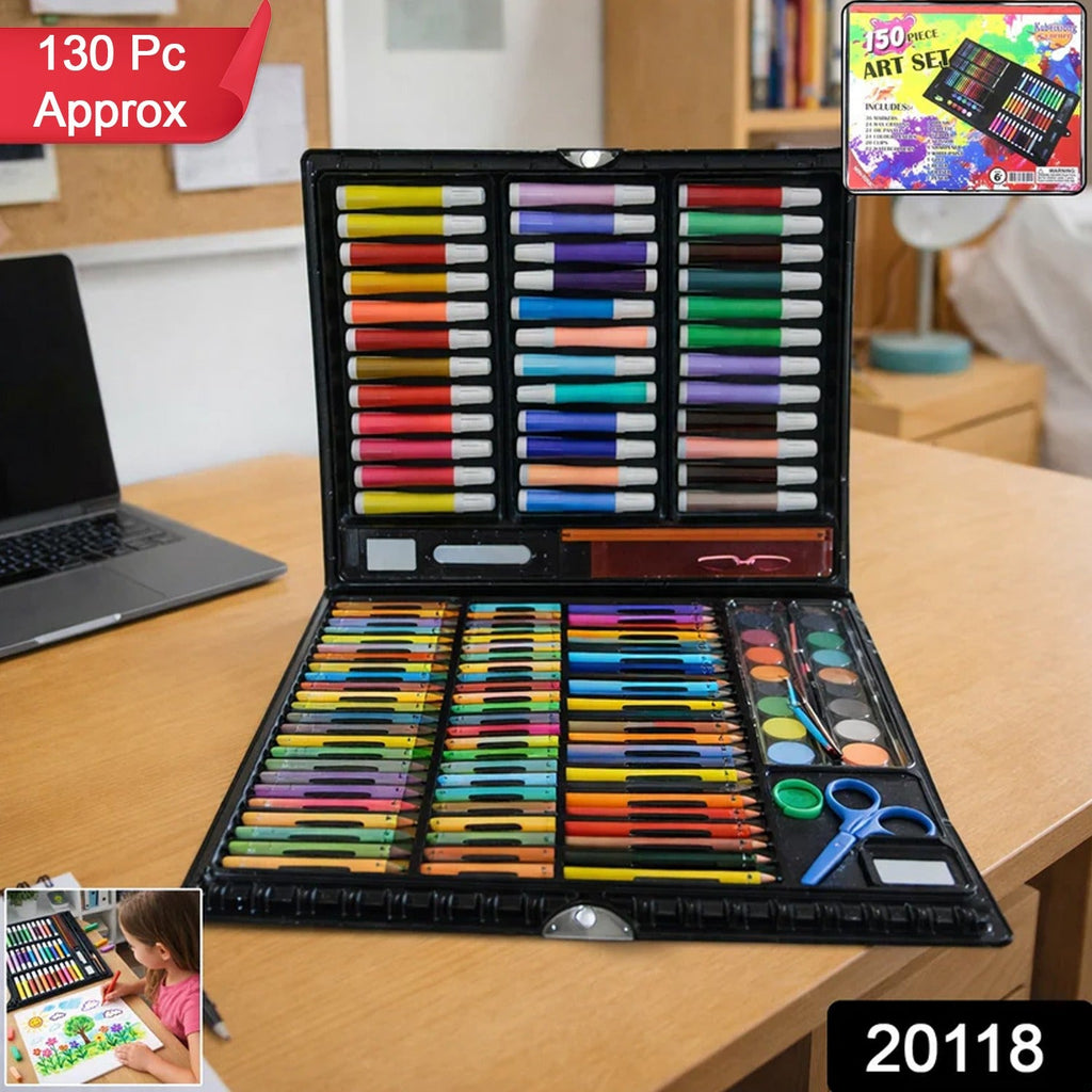 Open art and drawing color set showing pastels and colors for beginners