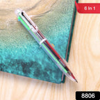 Ergonomic multicolor ball pen providing comfort for extended writing sessions.