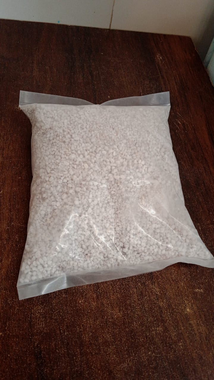 Lightweight Indo Glow Perlite used as a soil conditioner for plants.