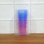Plastic glass set showcasing textured grip design