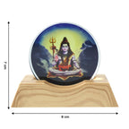 Close-up of 3D Lord Shiva LED night lamp's acrylic panel and base