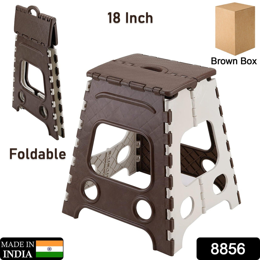 Compact 18 Inch Folding Stool, ideal for kitchen, bathroom, and garden use.