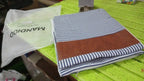 Stack of two stylish leather and cotton pillow covers for home decor