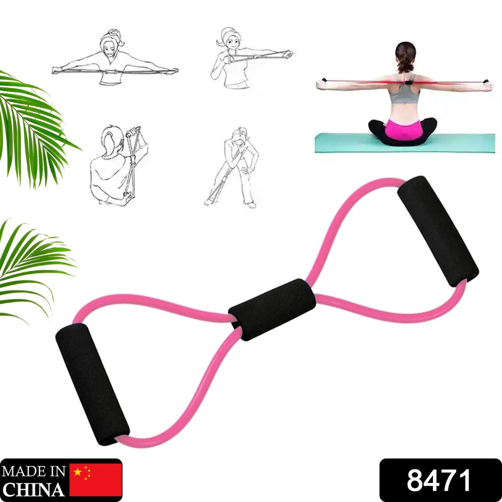 Close-up of a rubber resistance loop band, ideal for yoga and fitness.