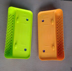 Front view of the Garth sink drainer shelf, highlighting its durable plastic construction.