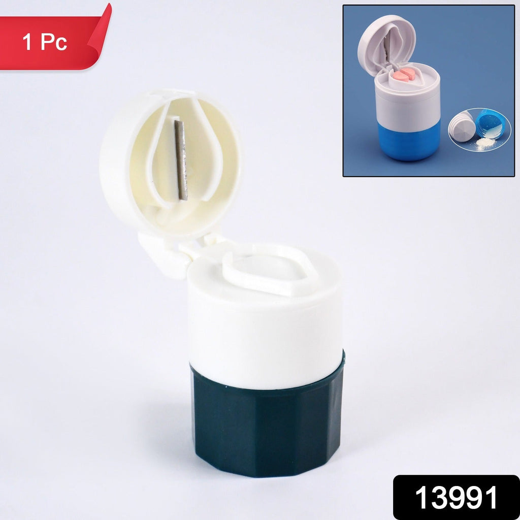 Pill Crusher 4-in-1 with grinder and water cup for easy pill intake