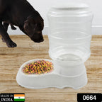 Gravity self-dispensing pet feeder for easy, continuous food supply for dogs and cats