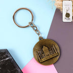 Taj Mahal souvenir keychain in antique brass metal finish