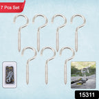 Set of stainless steel eye hooks screws for home improvement projects