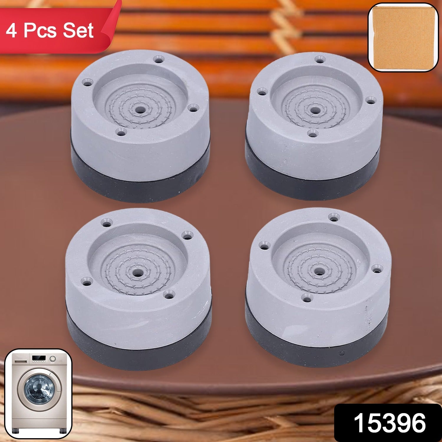 Anti-vibration rubber support pad for washing machines and dryers