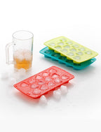 Heart shape ice cube tray filled with water, ready for the freezer.