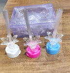 LED optic flower night lamps displaying changing fiber optic colors