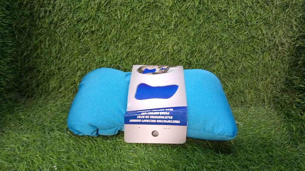 Front view of the compact mini travel pillow for neck comfort.
