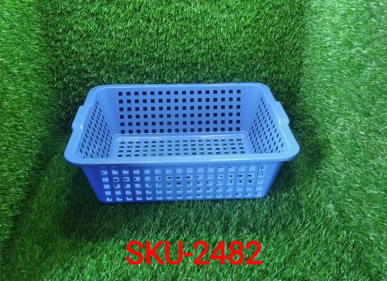 Plastic fruit and vegetable basket, a practical addition to any Indian kitchen.